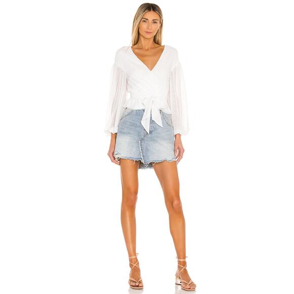 Free People We the Free Brea Denim Mini Short Cutoff Skirt 27 - Picture 1 of 6